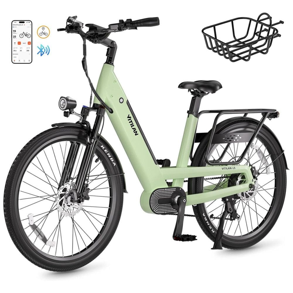Bicicleta Elétrica VITILAN L5 com Sensor de Torque, Motor de 500W, 40km/h, Ebike StepThru para Adultos, Mulheres e Homens, Bateria de Longo