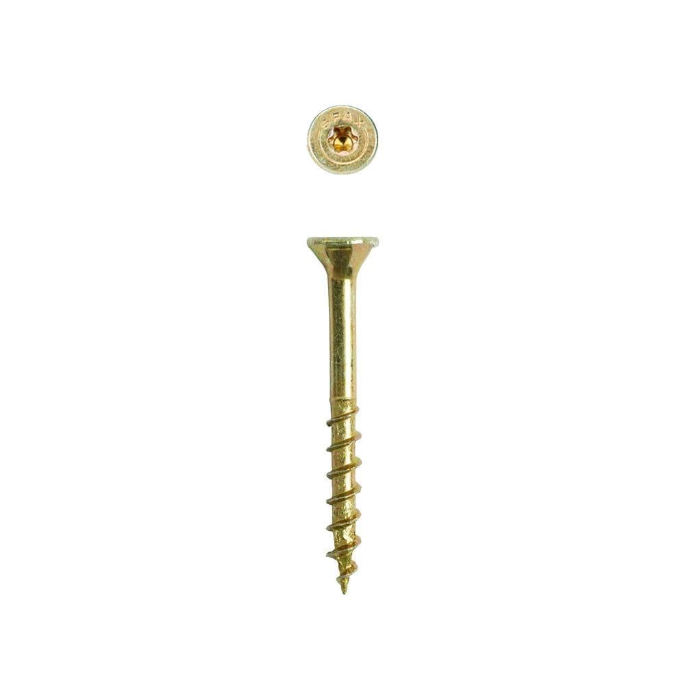 Parafusos SPAX 20,3 cm x 3,8 cm Cabeça plana de zinco amarelo