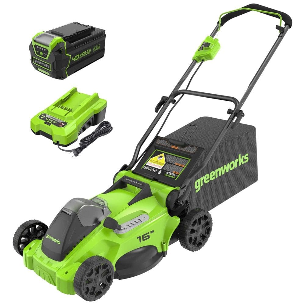 Cortador de Grama a Bateria Greenworks 40V, sem Escova, com 75 Ferramentas Compatíveis, Bateria de 4.0Ah e Carregador Inclusos
