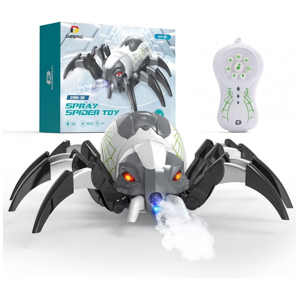 Robô Aranha DEERC com Controle Remoto para Crianças Acima de 5 Anos, Branco