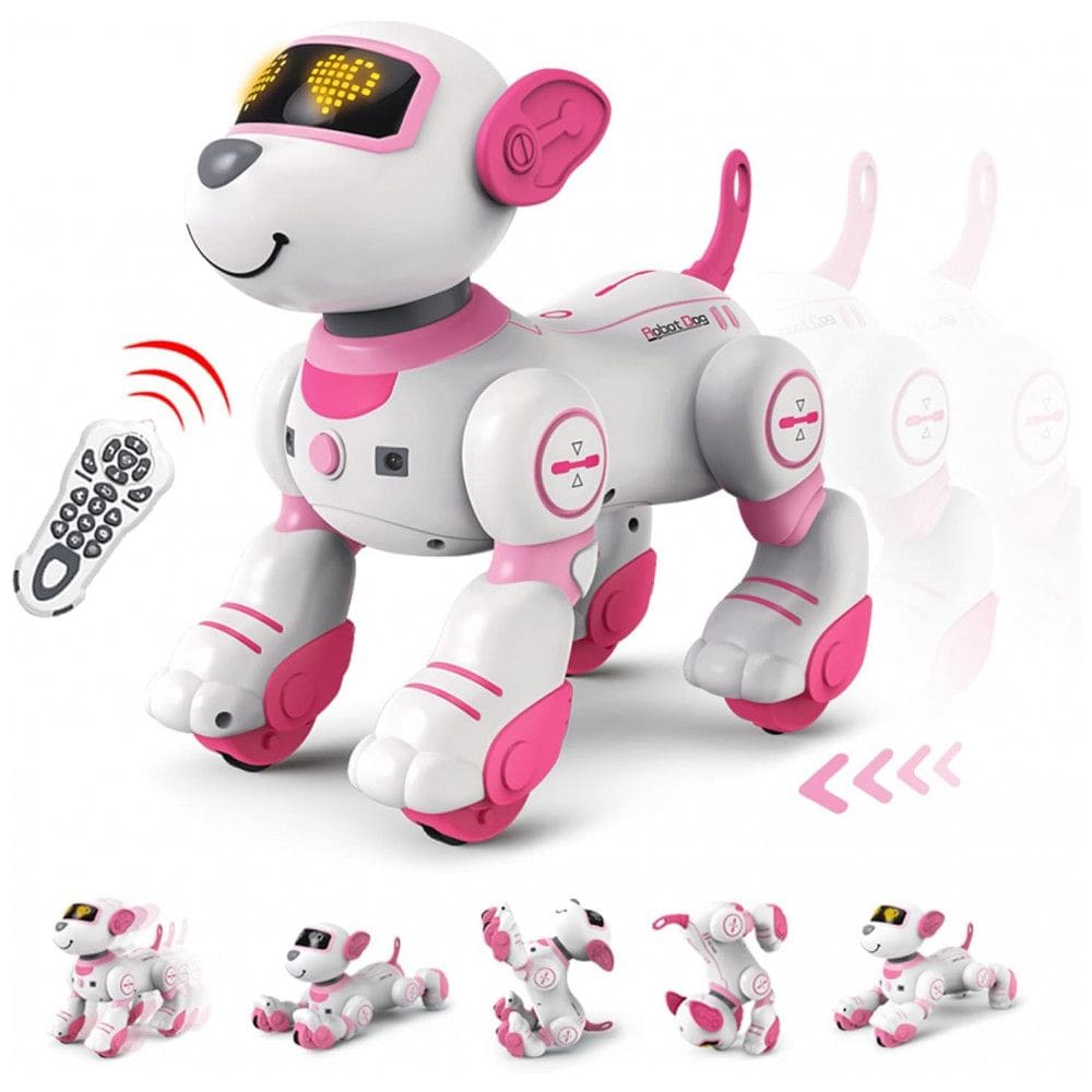 Cachorro Robô com Controle Remoto e Programável para Crianças de 8 a 12 Anos, FUUY, Rosa