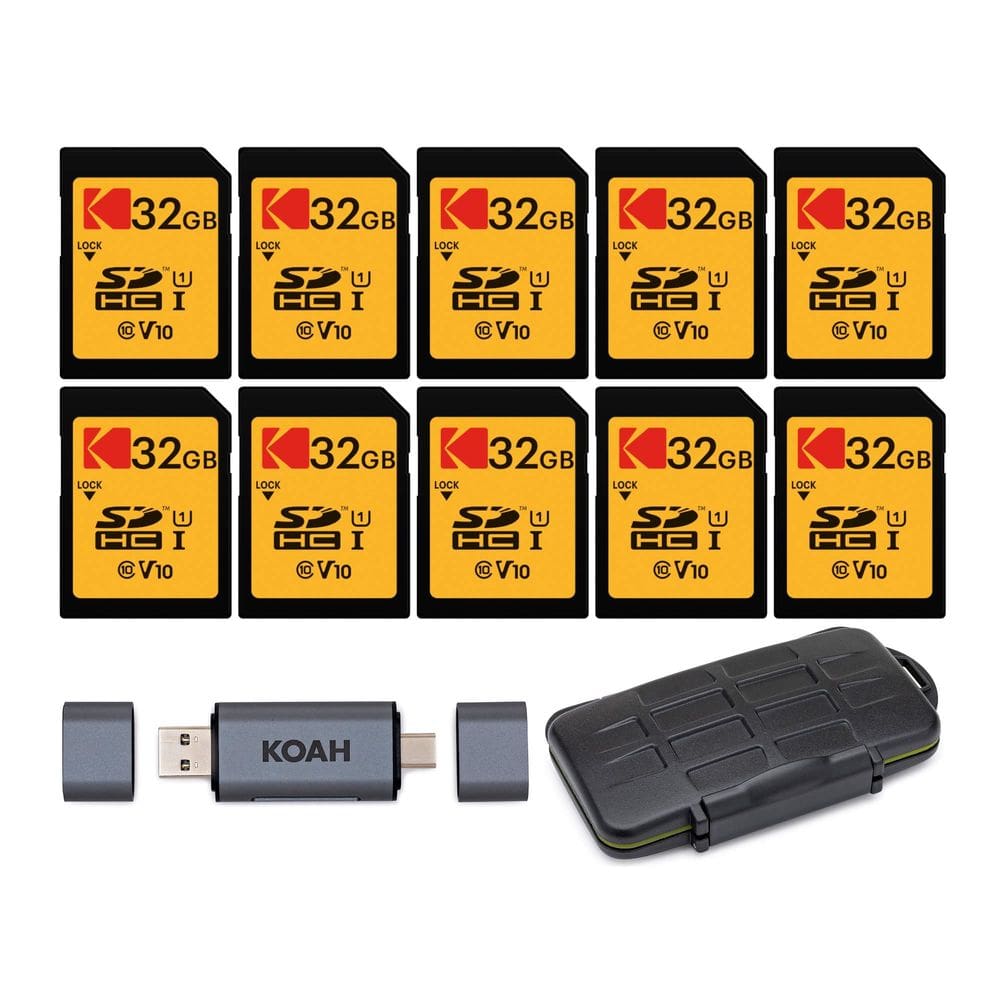 Pacote com 10 cartões de memória SDHC KODAK de 32GB Classe 10 UHS-I