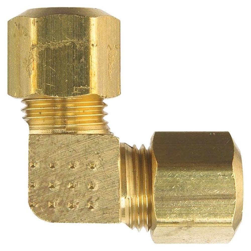 Homeplus+ Ajuste de Codo de Compresión a 90° de Latón 1/4”, Paquete de 5