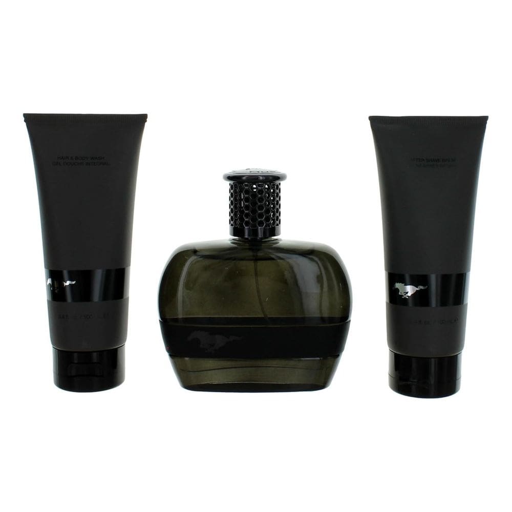 Conjunto de presente Mustang Black Eau De Toilette 100ml para homens, 3 peças