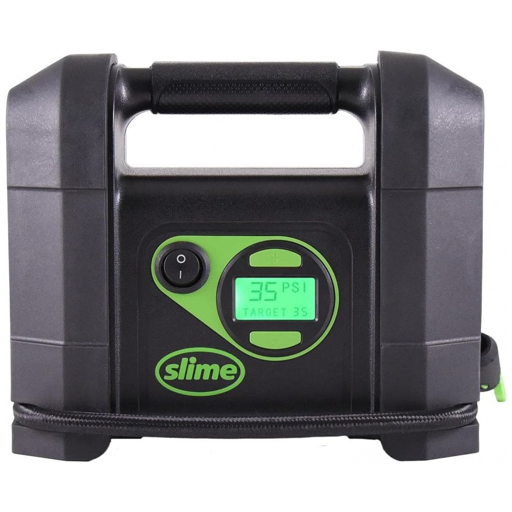 Compressor de Ar com Fio Portátil 99 PSI com Tela LED e Desligamento Automático, 12V, Slime 40047, Preto