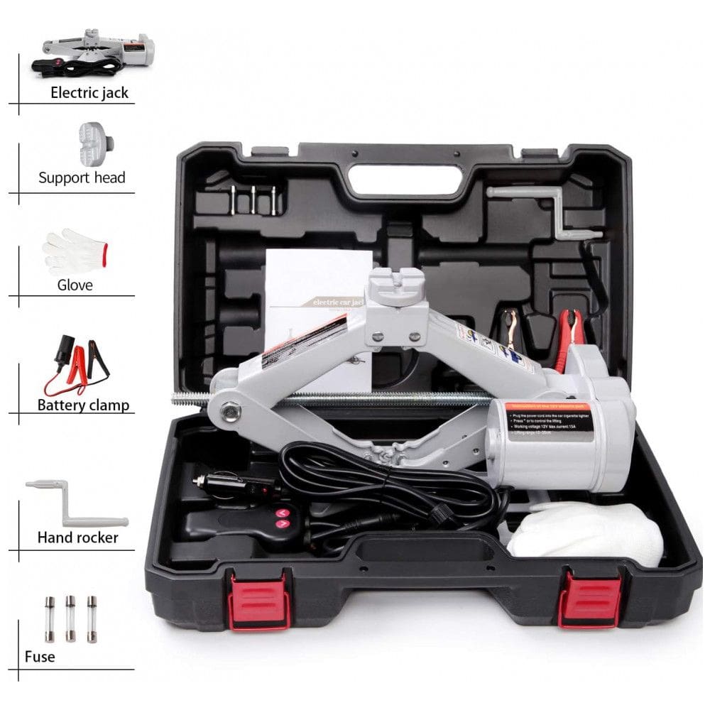 Macaco Elétrico STANDTALL 2T Conjunto de Macaco de Chão Tesoura 12V Kit de Elevação Automática para Troca de Pneus de Emergência na Estrada