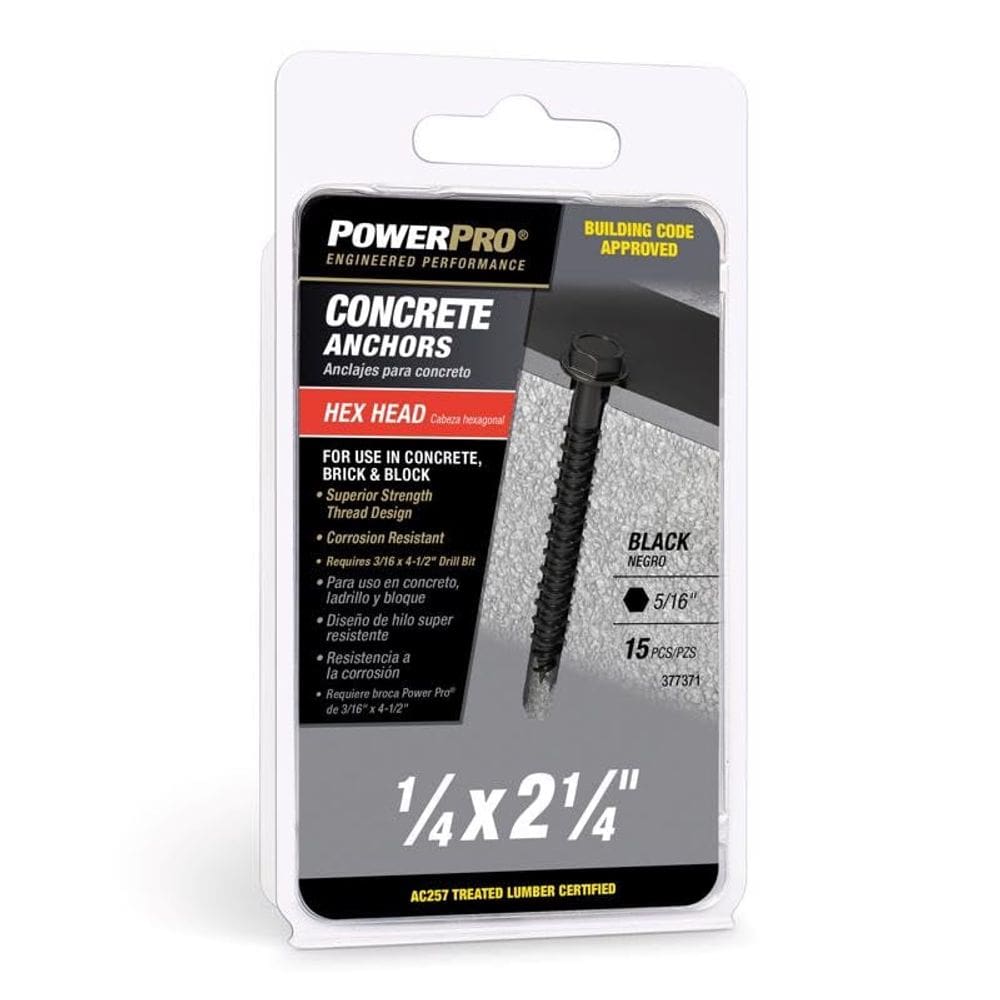 Anclaje para concreto Hillman con cabeza hexagonal 0.6x5.7 cm, 15 piezas