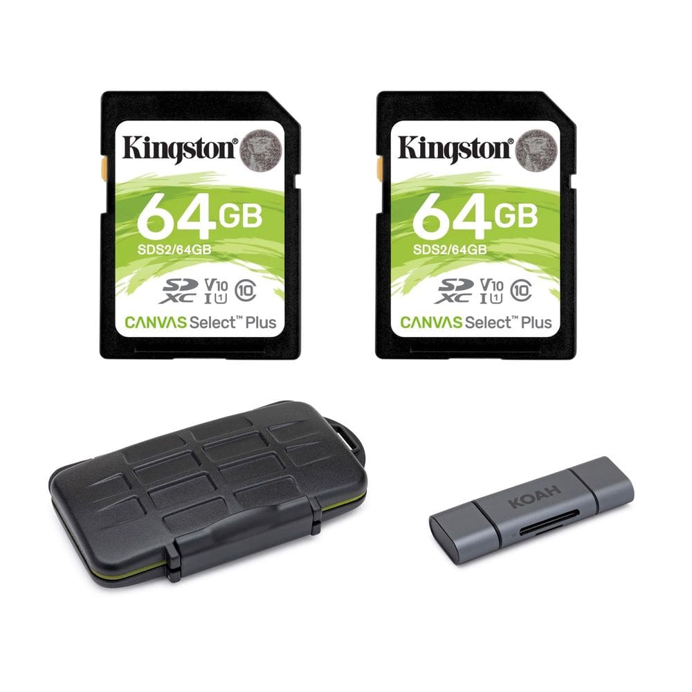 Memoria Flash KODAK Kingston 64GB SDHC Paquete con Estuche y Lector