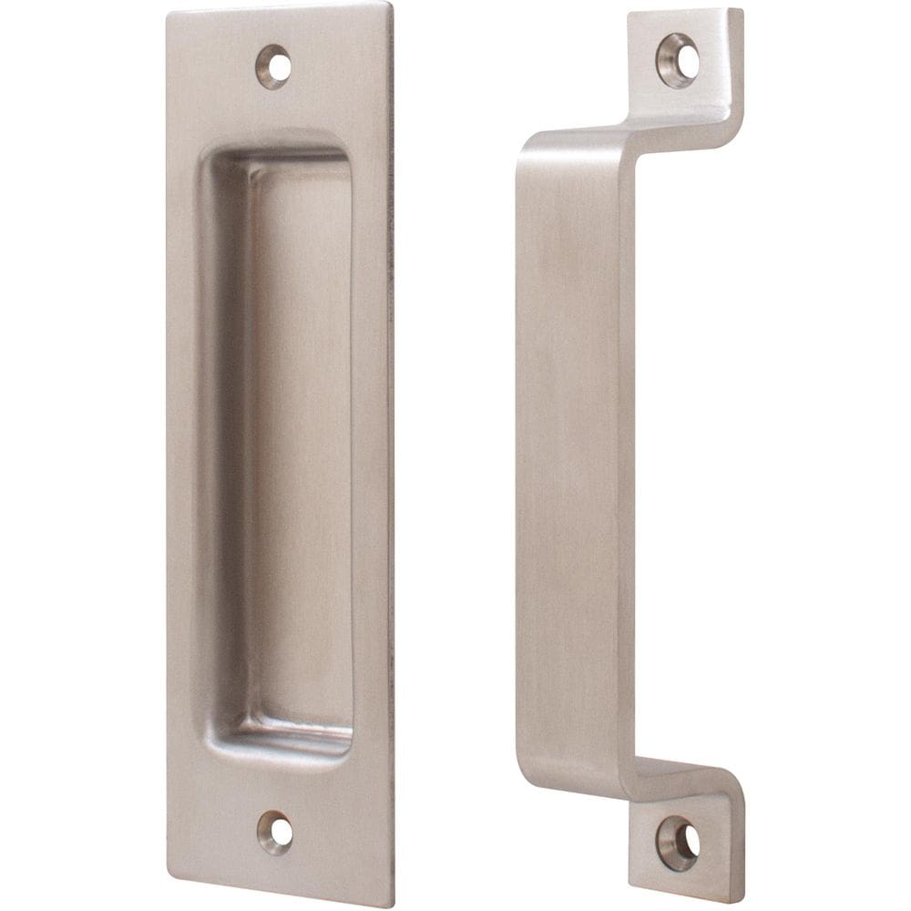 Conjunto de puxadores de porta deslizante Stone Harbor Hardware 16,5 cm em aço acetinado