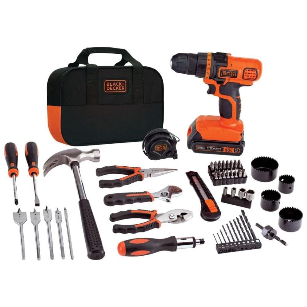 Furadeira com bateria e kit de 68 Peças, BLACKDECKER LDX120PK, Vermelho