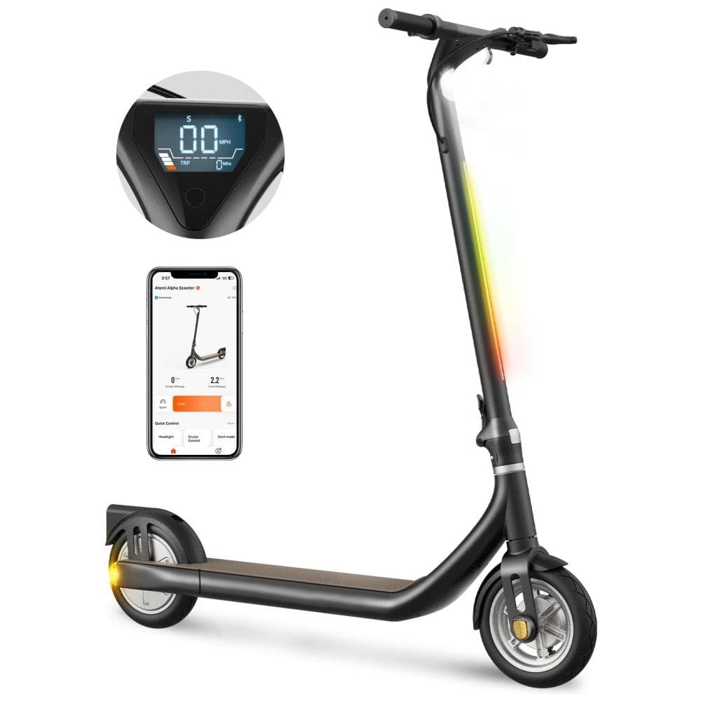 Patinete Elétrico para Adultos com Display de LED, Peso Max 120kg e até 40km, Atomi, Verde