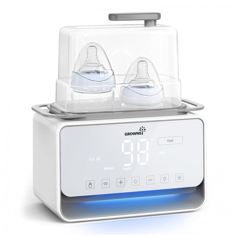 Aquecedor Rápido de Mamadeira GROWSNY, 12 em 1, com Modos de Aquecimento a Vapor e Banho-Maria para Leite Materno Fórmula, Aquecimento de