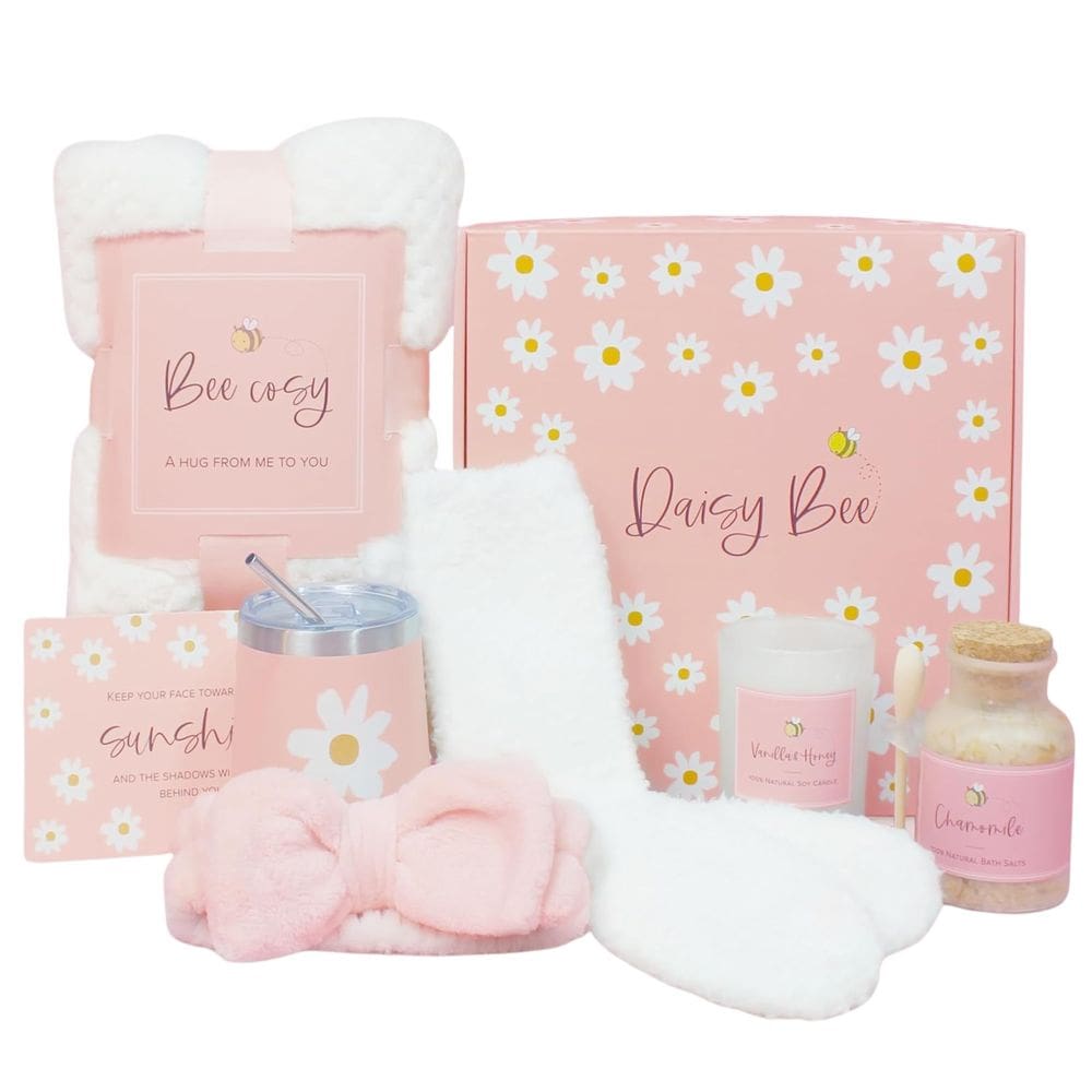 Pacote de cuidados: conjunto de presentes Daisy Bee para mulheres com cobertor de pelúcia
