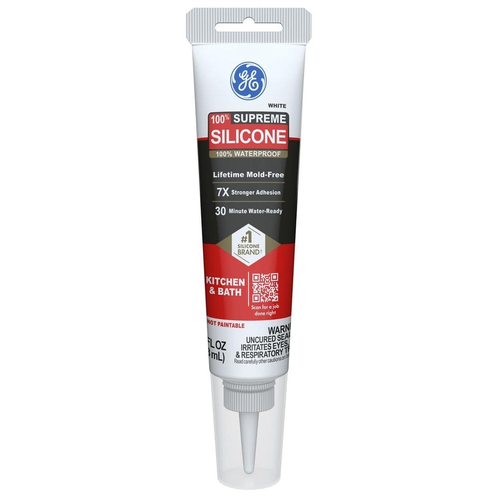 Silicone Caulk GE Supreme para cozinha e banheiro 80mL branco
