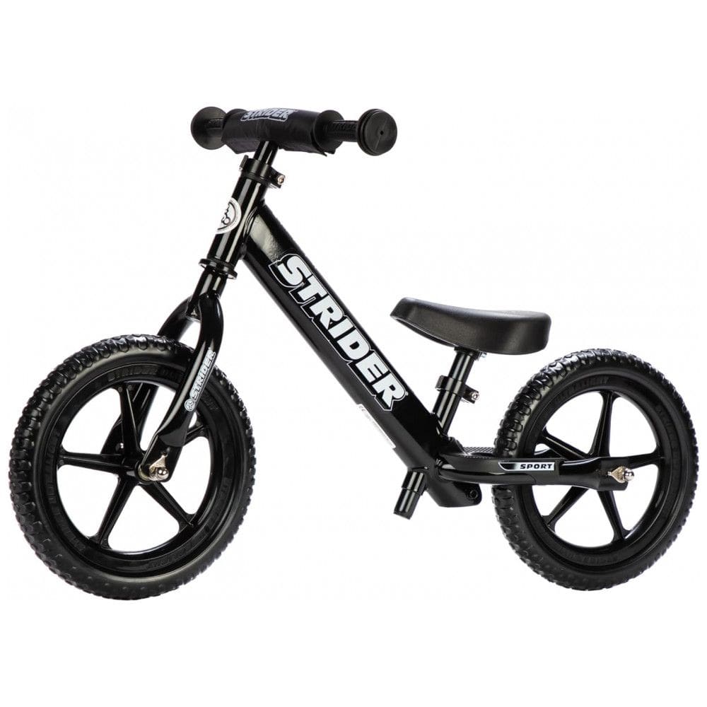 Bicicleta sem Pedal para Crianças de 2 a 5 Anos com Assento Ajustável, STRIDER, Preta