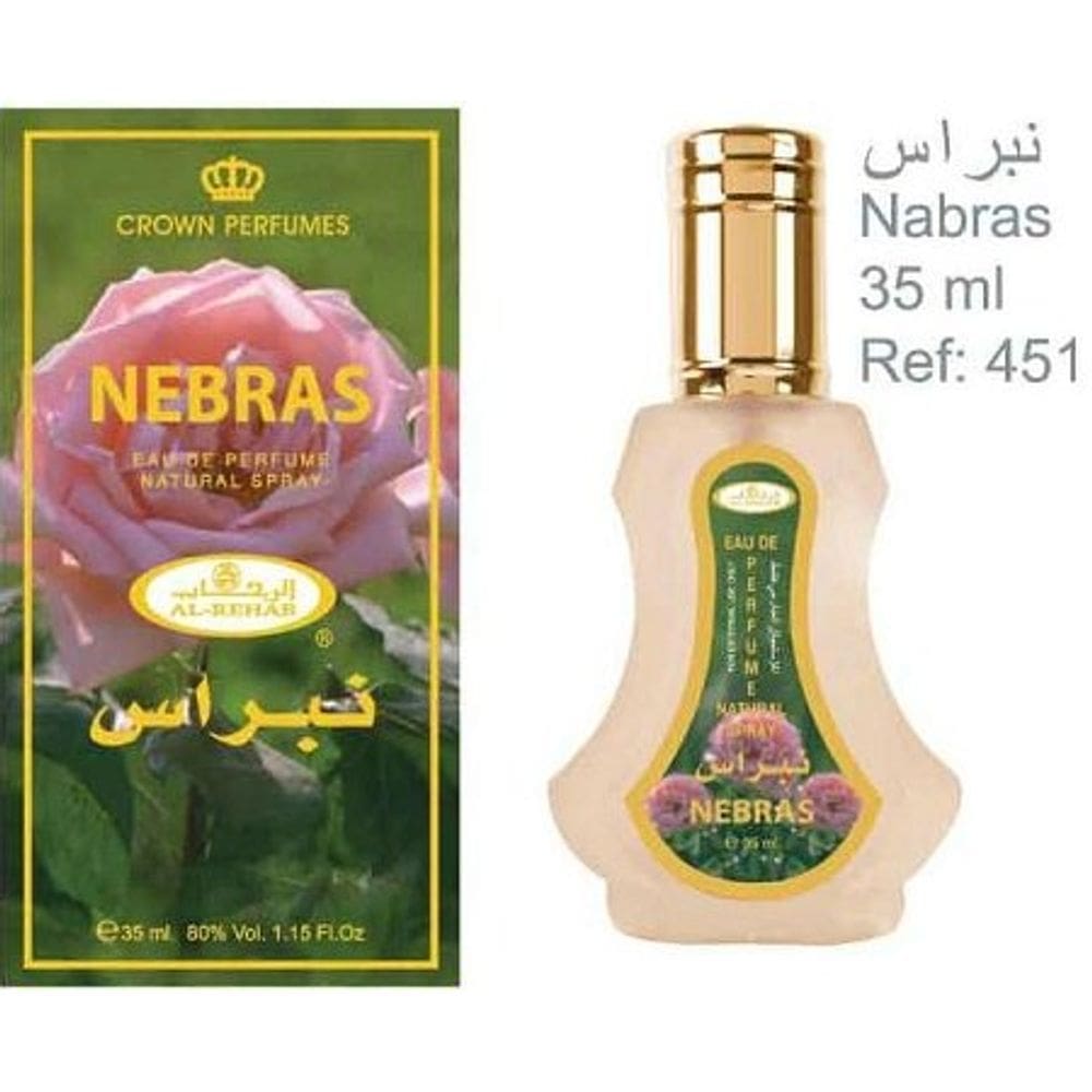 Água de perfume em spray natural Al Rehab Nebras 35 ml
