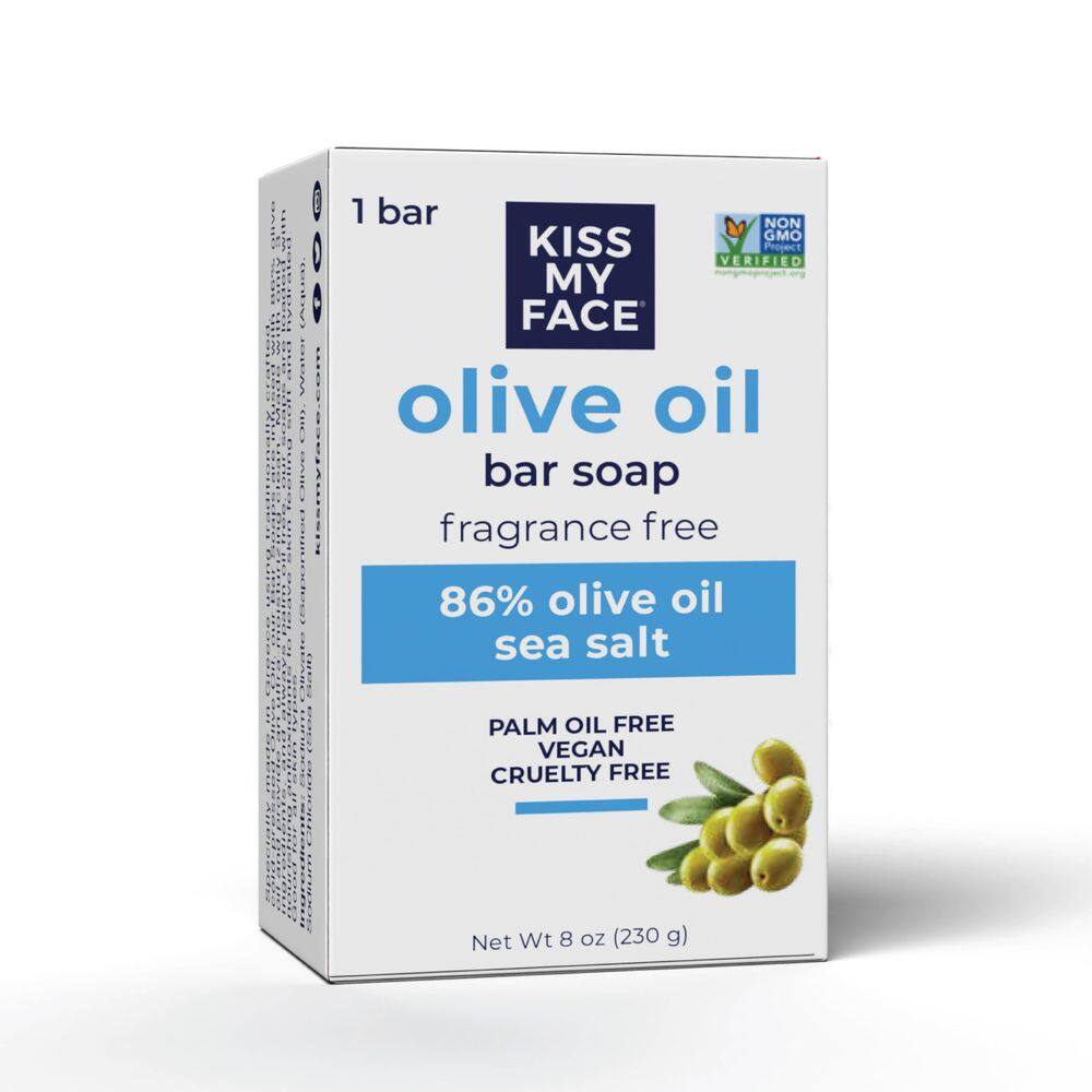 Sabonete em barra Kiss My Face, azeite de oliva, sem fragrância, 240 ml