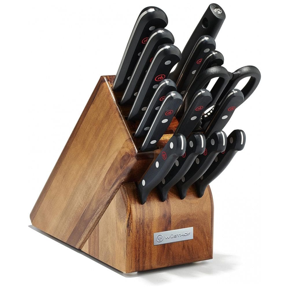 Conjunto de Facas em Aço Inoxidável com Bloco de Bancada, 16 Peças, WUSTHOF, Preto