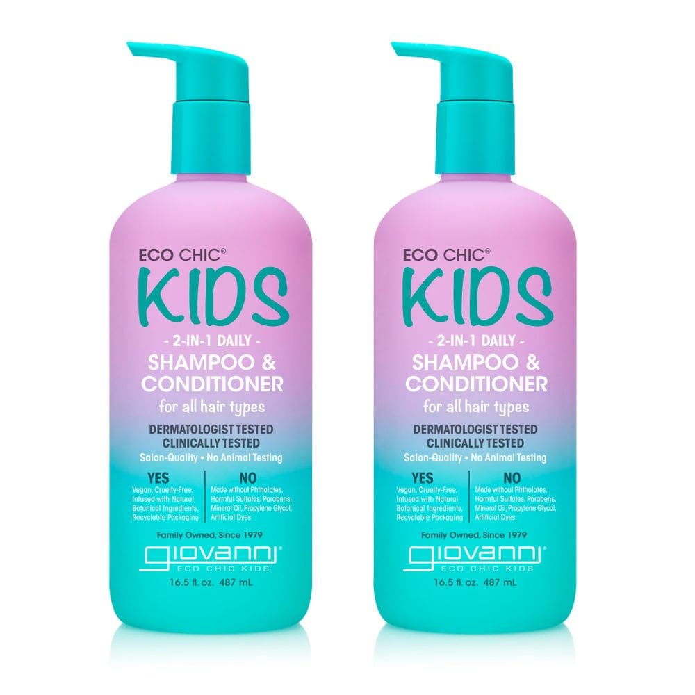 Shampoo e condicionador GIOVANNI Eco Chic Kids 2 em 1 490mL x2