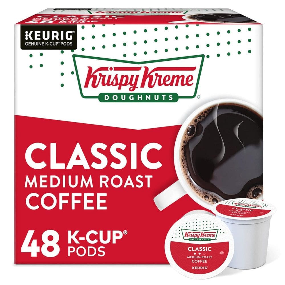 Cápsulas Classic, dose única Keurig K Cup Pods, café torrado médio, 9,3 g pacote com 48, KRISPY KREME, Marrom