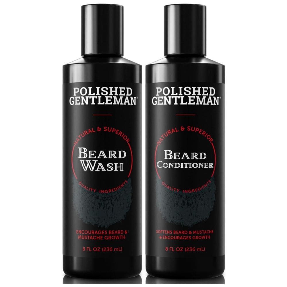 Shampoo e Condicionador Crescimento Rápido de Pelos Barba Limpeza Orgânica do Rosto 118ml, POLISHED GENTLEMAN, Preto