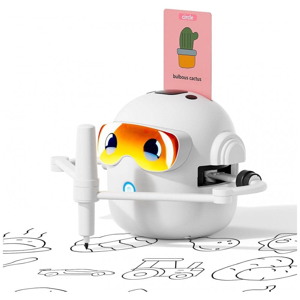 Robô de Desenho Interativo para Crianças com 100 Cartões, Máquina de Desenho Educacional com Interatividade por Voz,Dysh.Tech