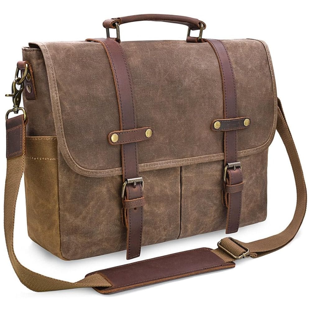 Bolsa, Pasta de Couro para Laptop, NEWHEY 2308 2, Marrom