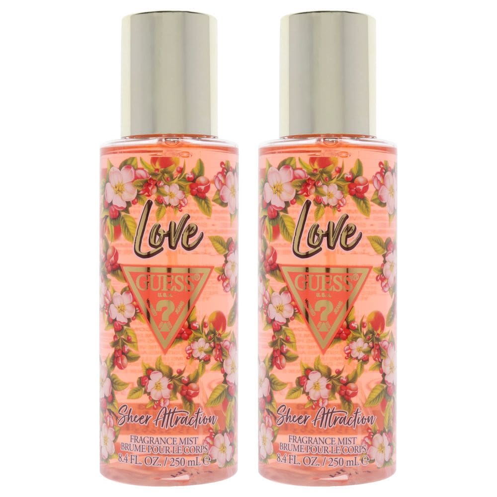 Perfume Guess Love Sheer Attraction Mist 250 ml, pacote com 2 unidades