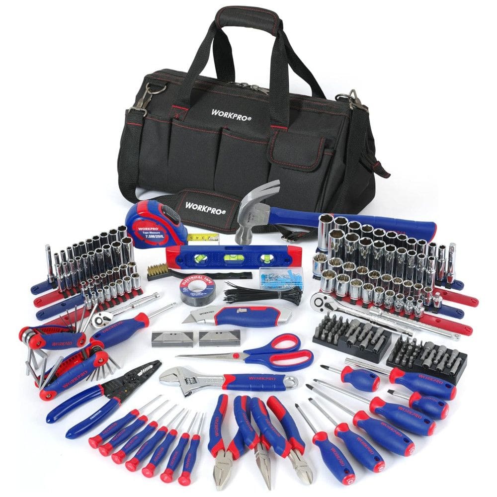 Kit Mala de Ferramenta 322 Peças Profissional, WORKPRO W009037A, Azul Escuro