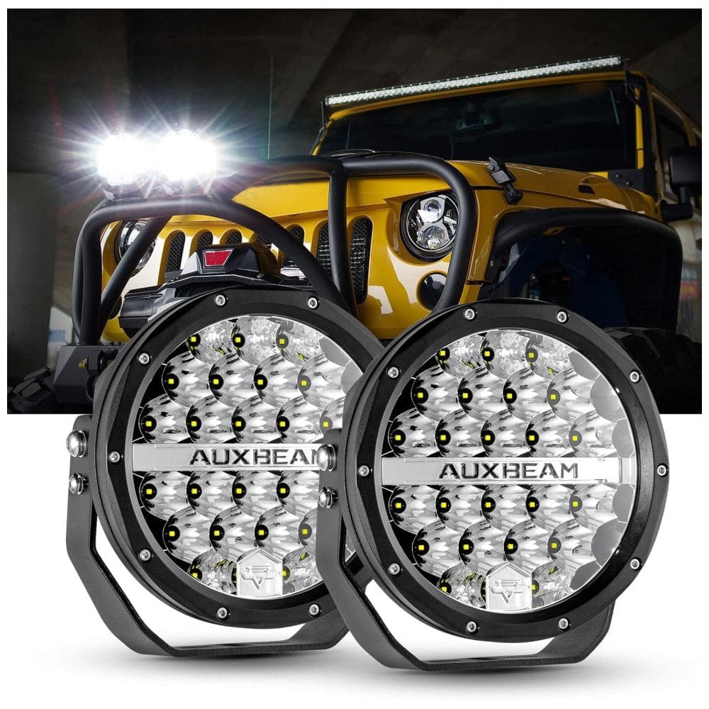 Farol de Milha LED Offroad com 24000 Lúmens e Luz Branca 32V, 240W, 2Un, Auxbeam, Preto