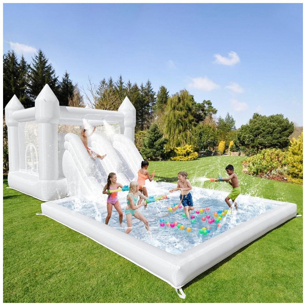 Casa de Pulos com Tobogã Duplo e Piscina de Bolinhas - Diversão ao Ar Livre para Crianças no Verão,GZYSINFLA