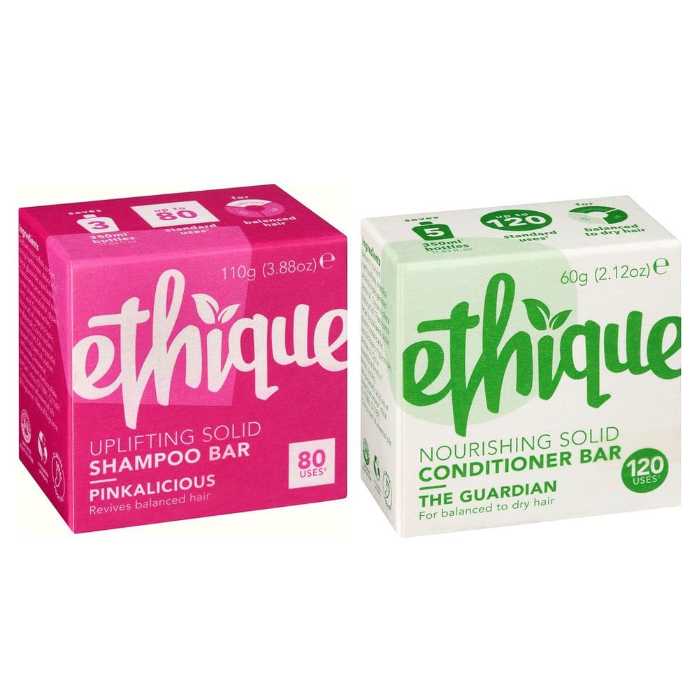 Pacote de presente Ethique Live and Let Shine Shampoo e Condicionador Bar