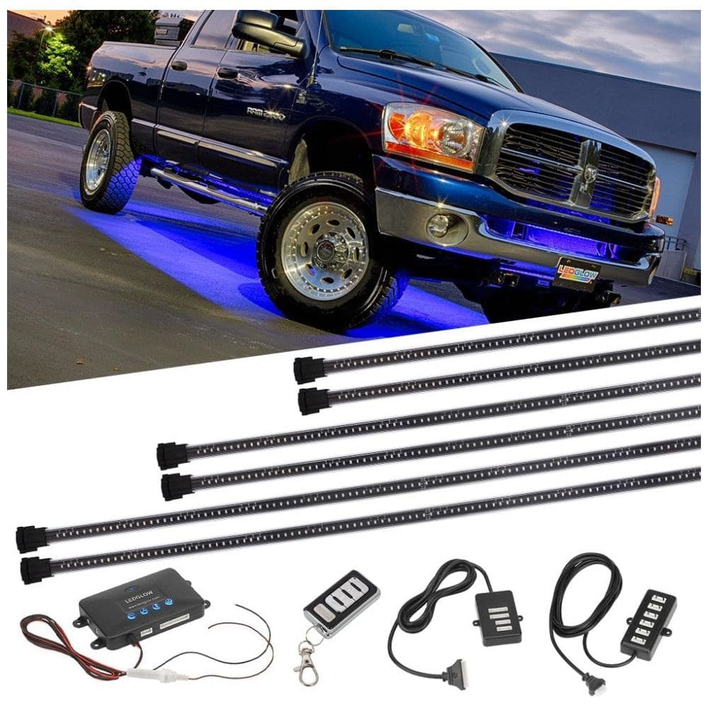 Luz LED Automotiva Decorativa Interna Externa à Prova Dágua Controle Remoto 18 Cores, LEDGLOW, Azul