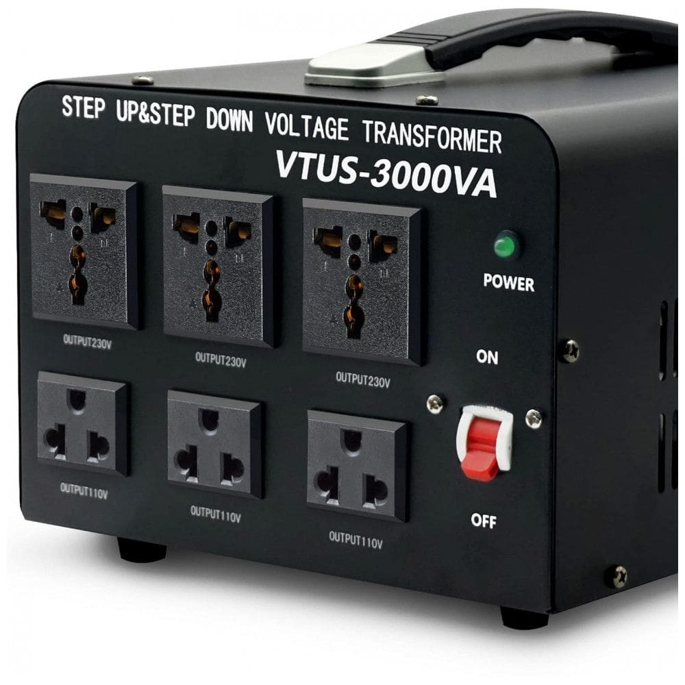 Transformador de Tensão 3000W Converte 220V para 110V ou 110V para 220V, Yinleader VTUS 3000 6S, Preto