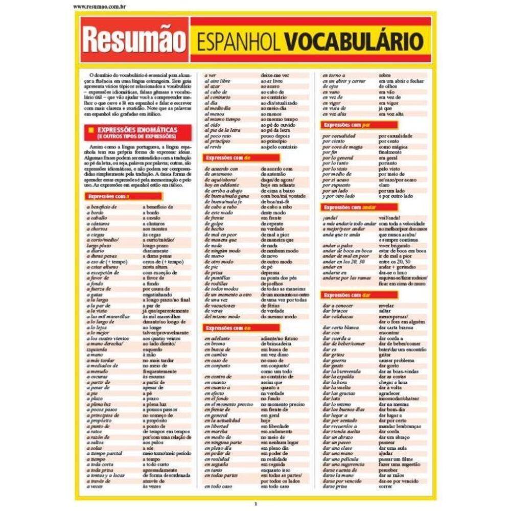 Espanhol Vocabulário