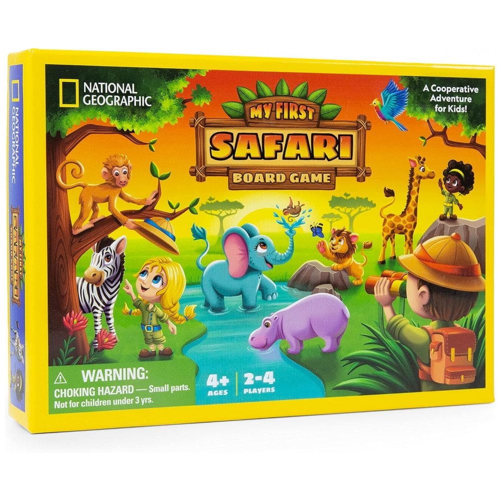 Jogo de Tabuleiro National Geographic Minha Primeira Safári para Crianças 46 Jogo de Animais para Crianças e Adultos, Diversão Cooperativa