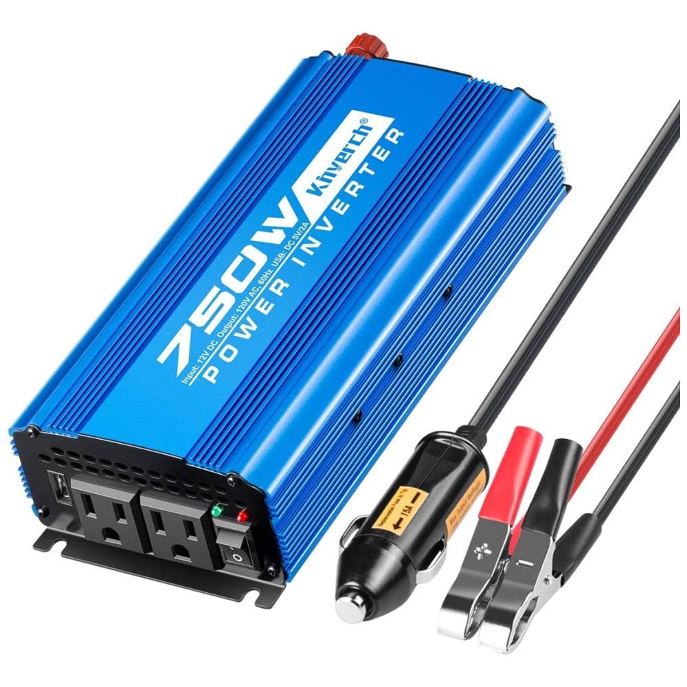 Inversor de Potência 750W 12V Para AC 2 Tomadas, USB, 110v, KINVERCH, Vermelho