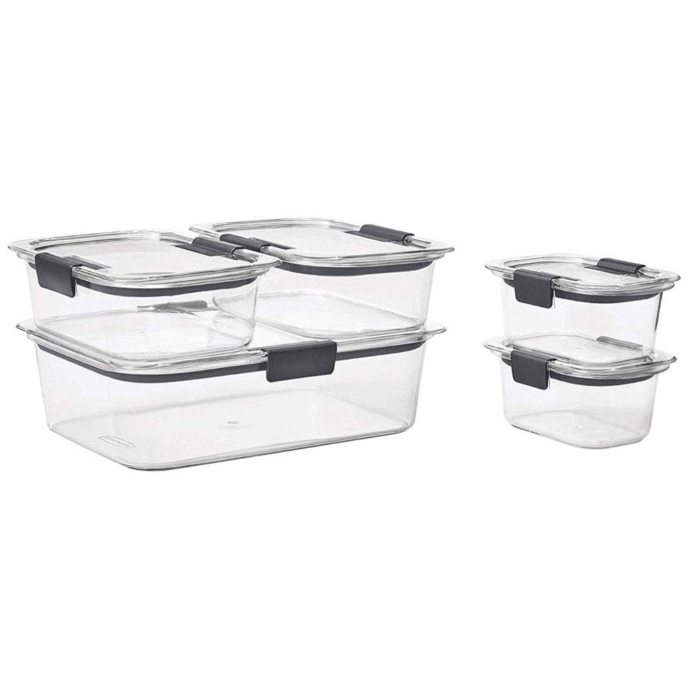 Potes Herméticos para Alimentos, Quadrado 300, 800, 2,3 mL, 5 Unidades, RUBBERMAID 1976520, Preto
