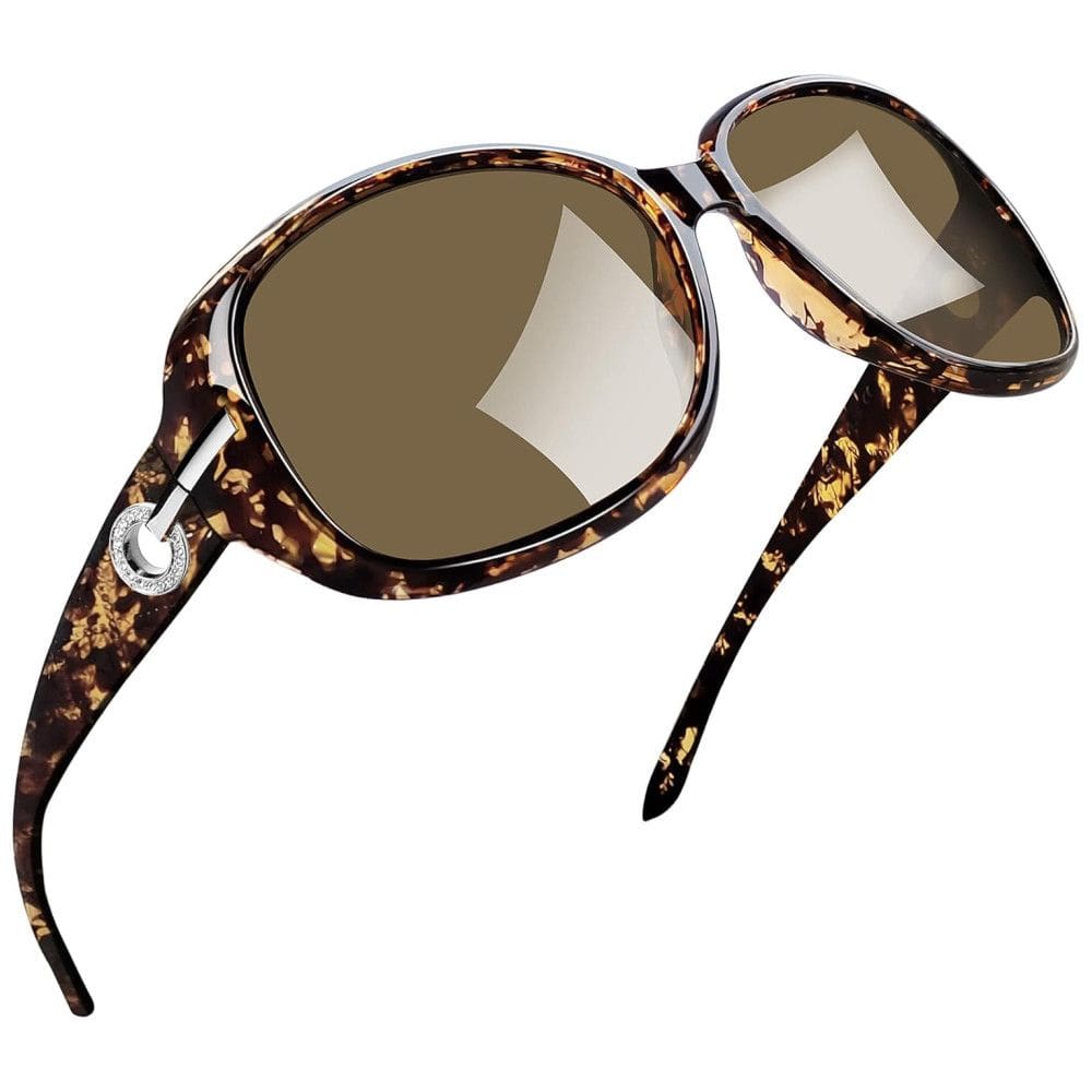 Óculos de Sol Feminino com Proteção UV, Joopin A20, Cristal Âmbar e Marrom