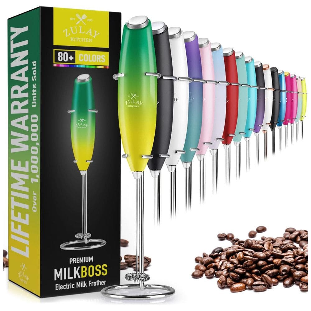 Espumador de Leite Elétrico Portátil para Café com Motor de Titânio e Alça Ergonômica, Verde Kiwi