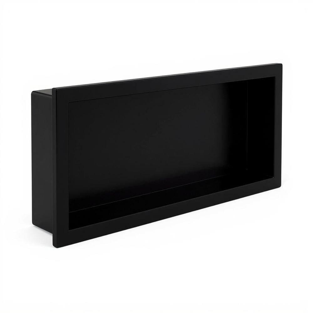 Nicho Para Banheiro Pedra 37x97cm Preto Fosco