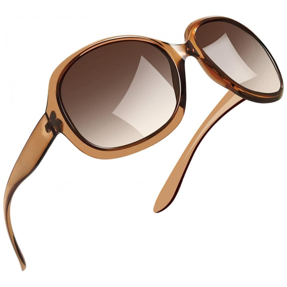 Óculos de Sol Feminino com Proteção UV, Joopin B04, Marrom Degradê