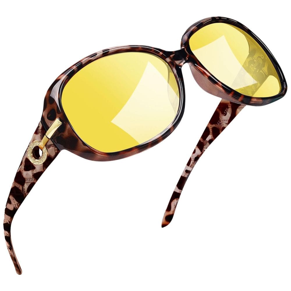 Óculos de Sol Feminino com Proteção UV, Joopin A31, Marrom e Amarelo Noturno