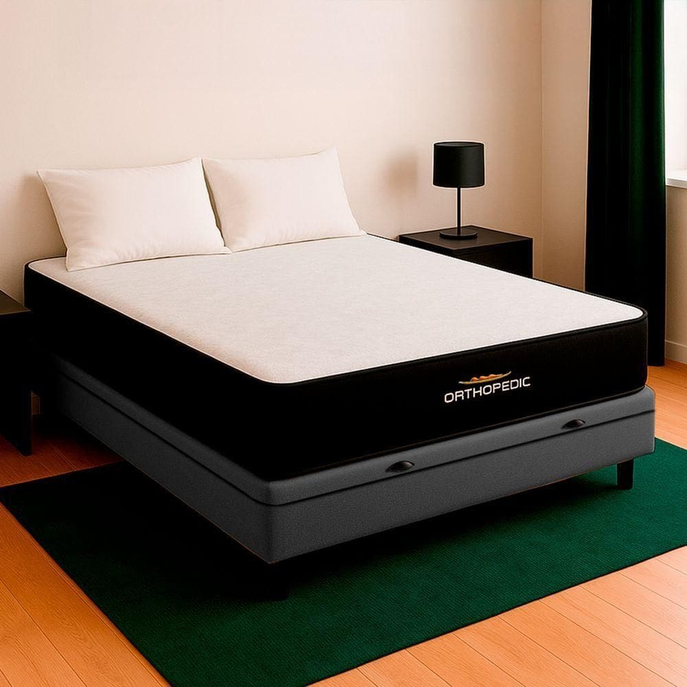 Cama Box Viúvo Preto Colchão Orthopedic D33 Vstore