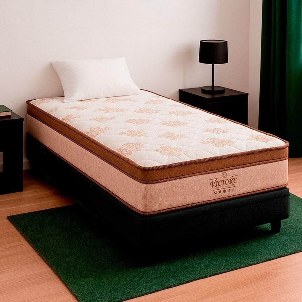 Cama Box Solteiro Preto E Colchão Victory Molas Vstore