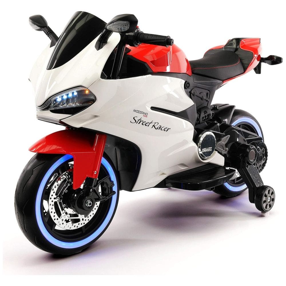 Moto Elétrica Motorizada a Bateria 12V 1 Assento MP3 LED 3 a 6 Anos, MODERNO KIDS, Vermelho