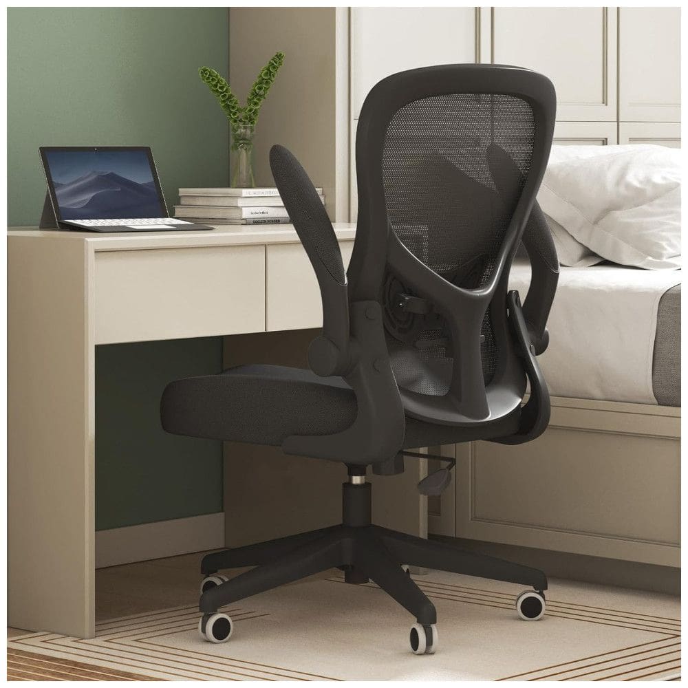 Cadeira de Escritório Ergonômica com Apoio para Lombar e Braços Articulados, HBADA HDNY163BM, CB, Preto
