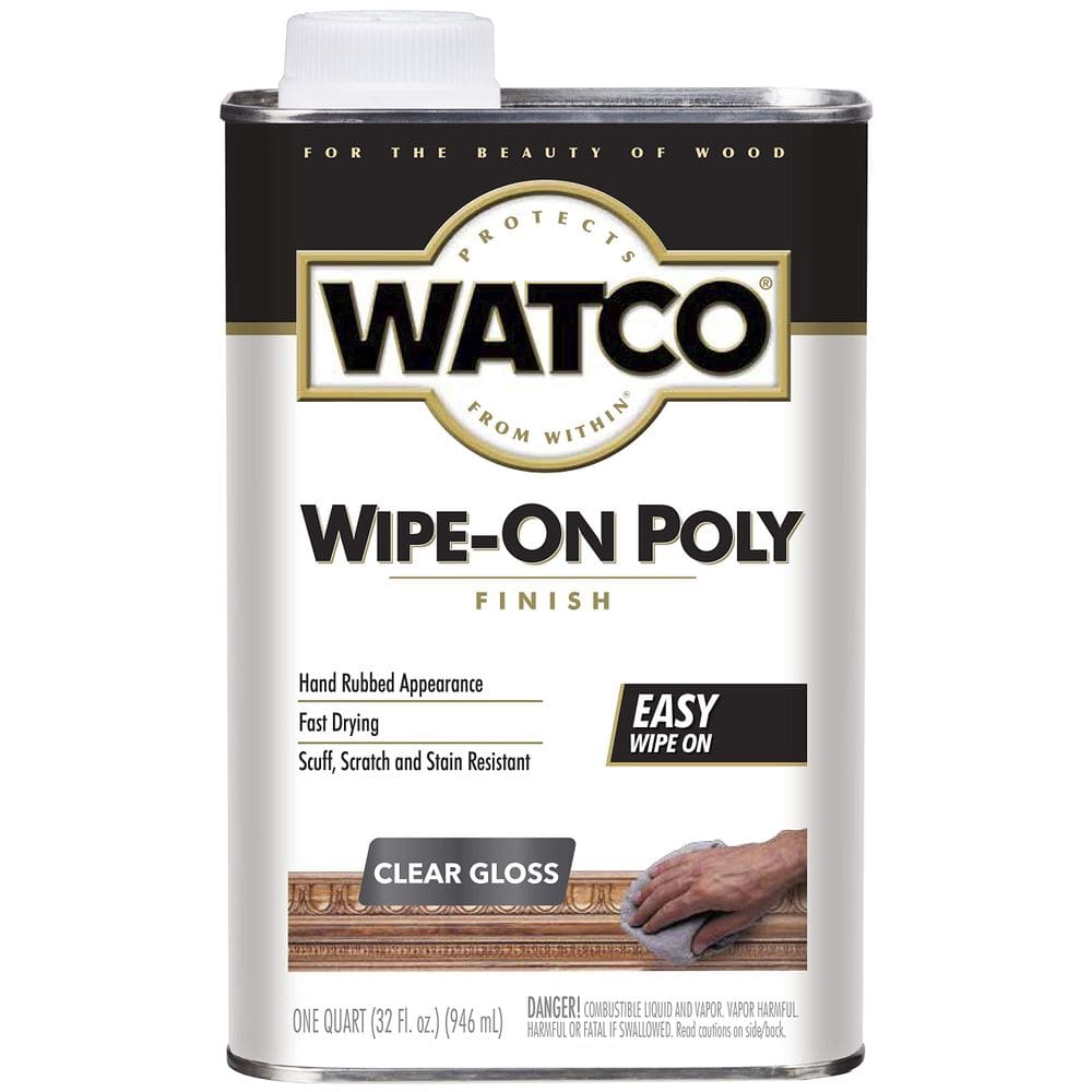 Verniz doméstico Watco 68041 Wipe-On Poliuretano Quart 946ml