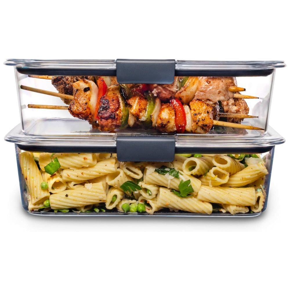 Potes Herméticos para Alimentos, 2.3L Retangular, 2 Unidades, RUBBERMAID 2108407, Cinza escuro