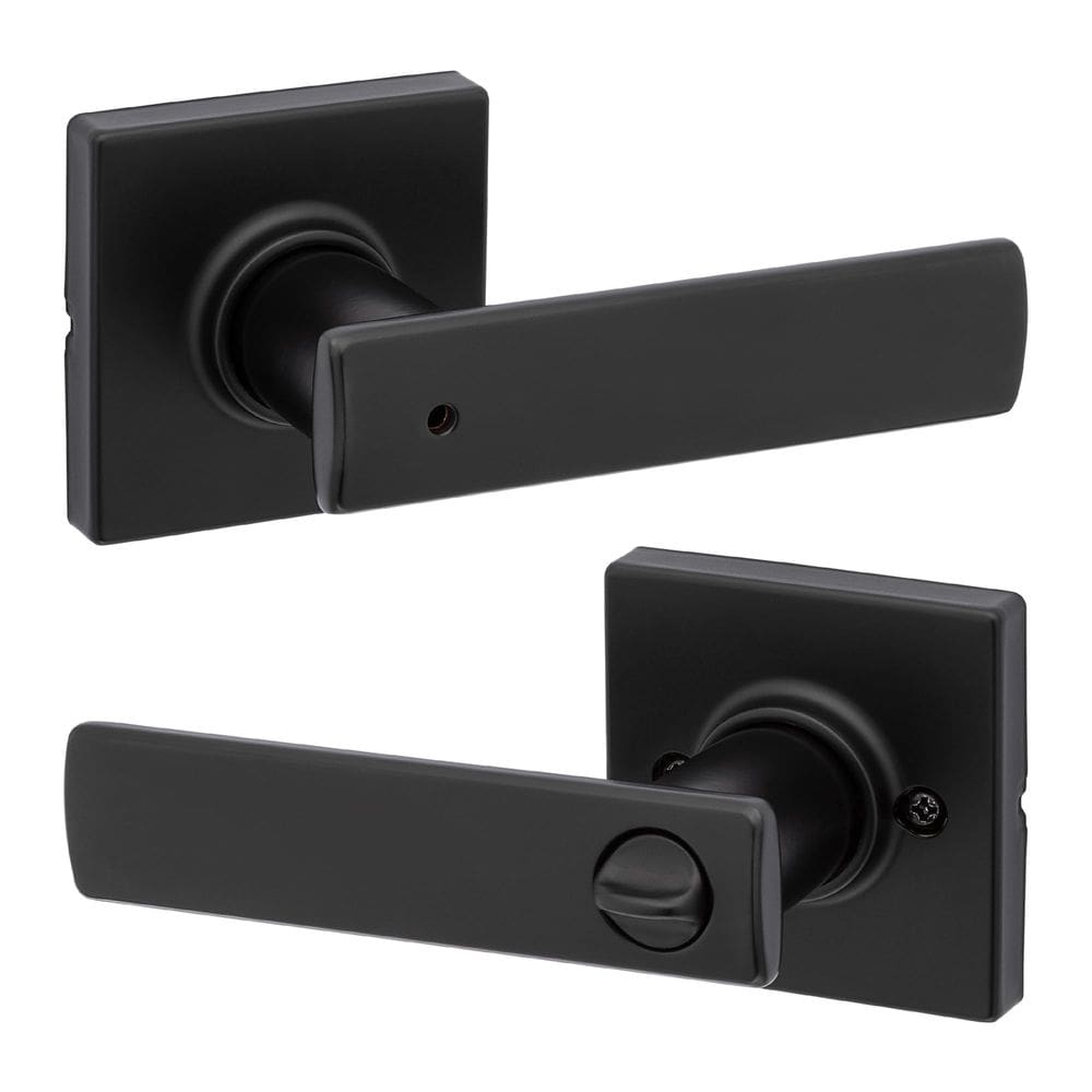 Maçaneta de porta Kwikset Breton Interior Privacy com fechadura preta